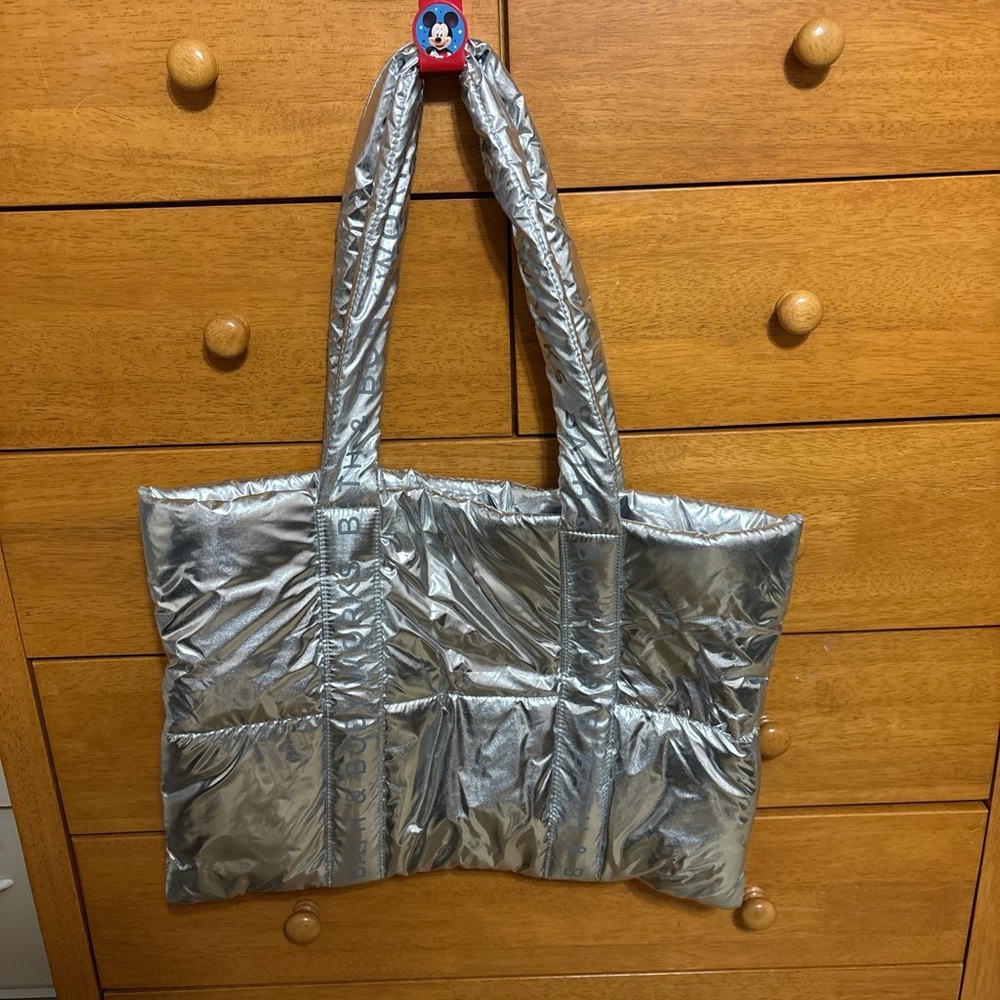 Silver Bath & Body Works Tote Bag